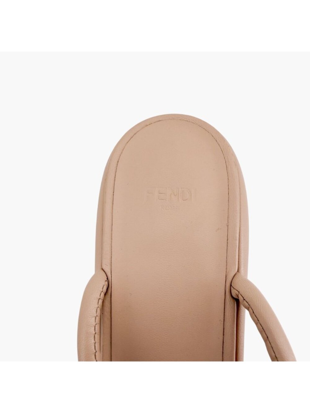 Fendi Baguette Ankle Strap Sandals Size 40.5 US 10.5 Heels Beige Leather - Picture 15 of 15